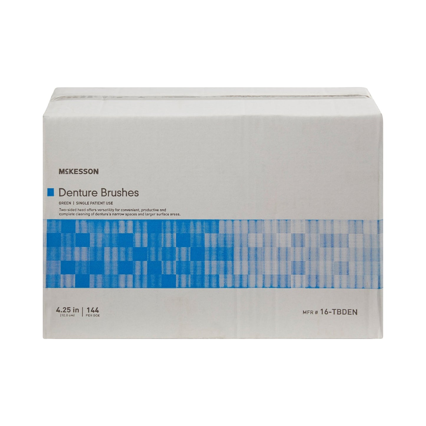 Denture Brush McKesson 2-Sided Bristle Green