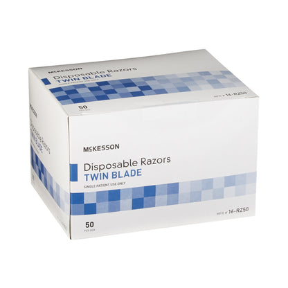 Personal Razor McKesson Single Edge Twin Blade NonSterile Disposable