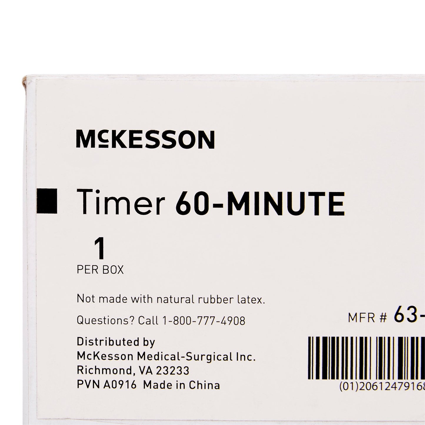 Mechanical Timer Count Down McKesson 60 Minutes Dial Display