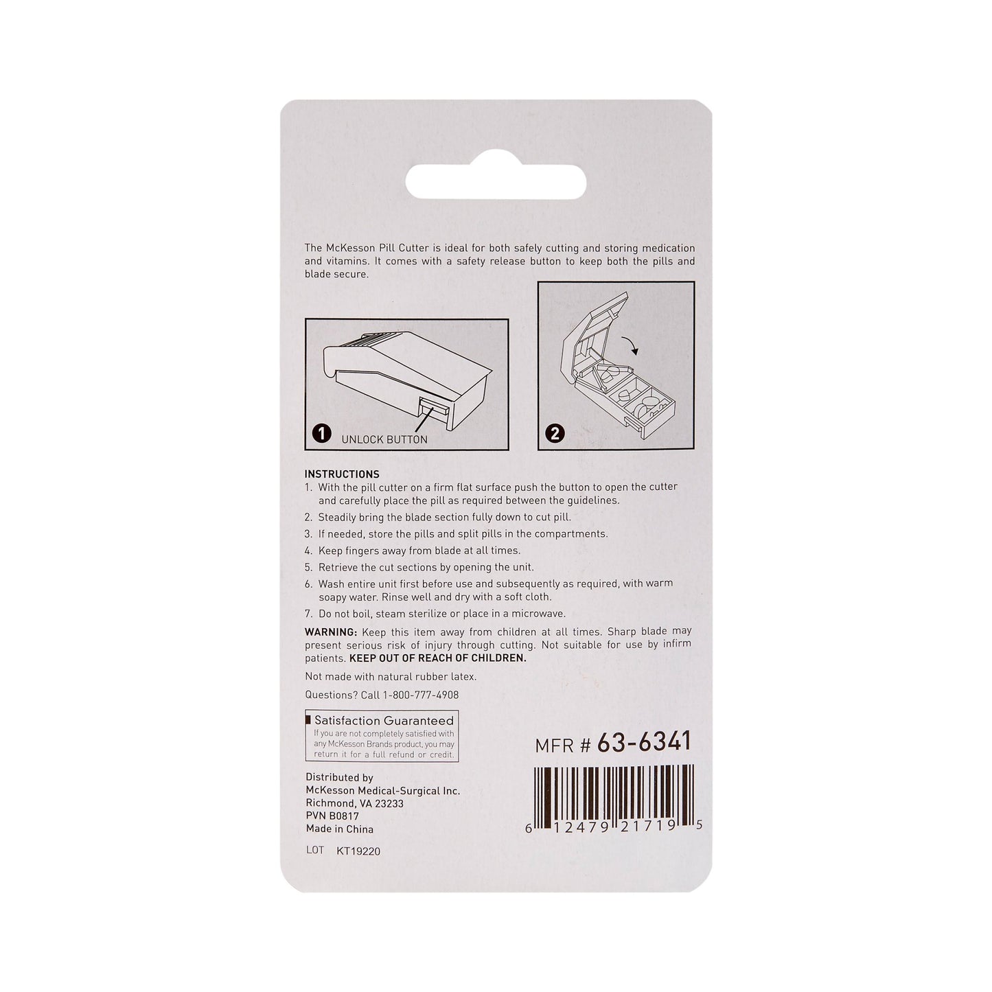 Pill Cutter McKesson Hand Operated Blue