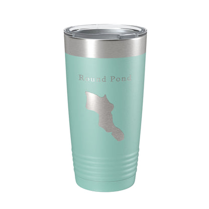 Round Pond Tumbler Lake Map Travel Mug Insulated Laser Engraved Coffee Cup Acadia Maine 20 oz-12