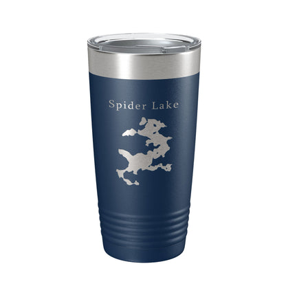 Spider Lake Map Tumbler Travel Mug Insulated Laser Engraved Coffee Cup Michigan 20 oz-8