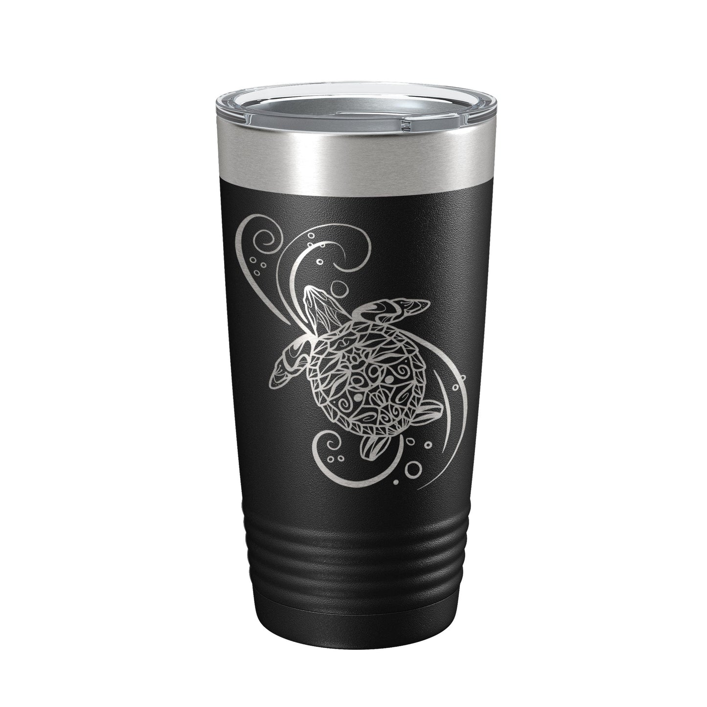 Sea Turtle Mandala Tumbler Travel Mug Insulated Laser Engraved Coffee Cup Turtle Zentangle Pattern Design Gift 20 oz-5