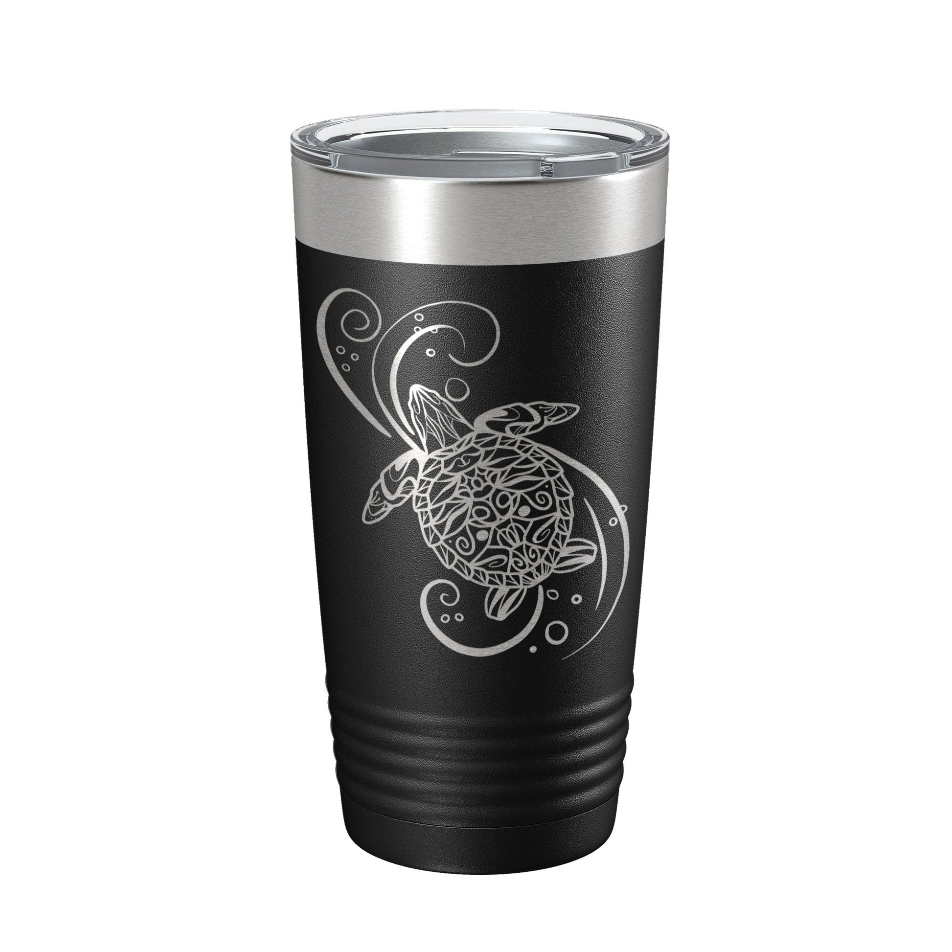 Sea Turtle Mandala Tumbler Travel Mug Insulated Laser Engraved Coffee Cup Turtle Zentangle Pattern Design Gift 20 oz-5