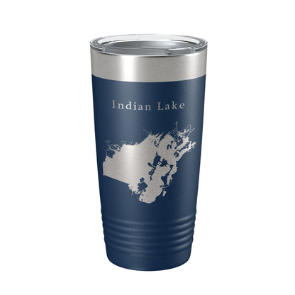 Indian Lake Map Tumbler Travel Mug Insulated Laser Engraved Coffee Cup Ohio 20 oz-8