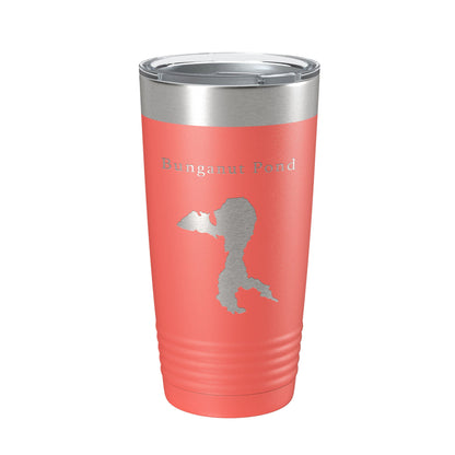 Bunganut Pond Tumbler Lake Map Travel Mug Insulated Laser Engraved Coffee Cup Maine 20 oz-20