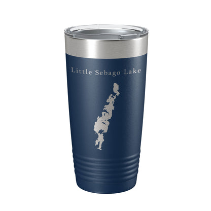 Little Sebago Lake Map Tumbler Travel Mug Insulated Laser Engraved Coffee Cup Maine 20 oz-2