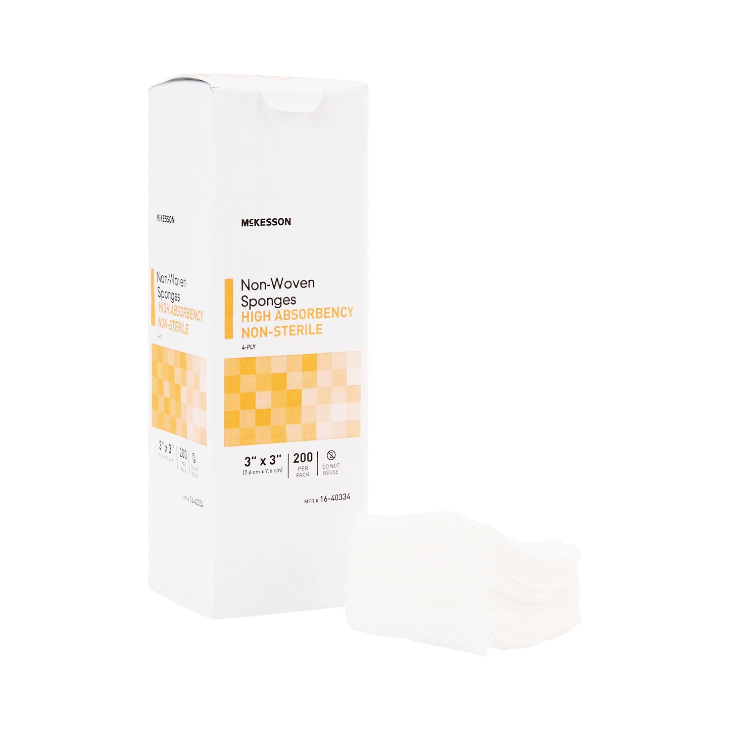Nonwoven Sponge McKesson 3 X 3 Inch 4-Ply NonSterile 200 per Pack