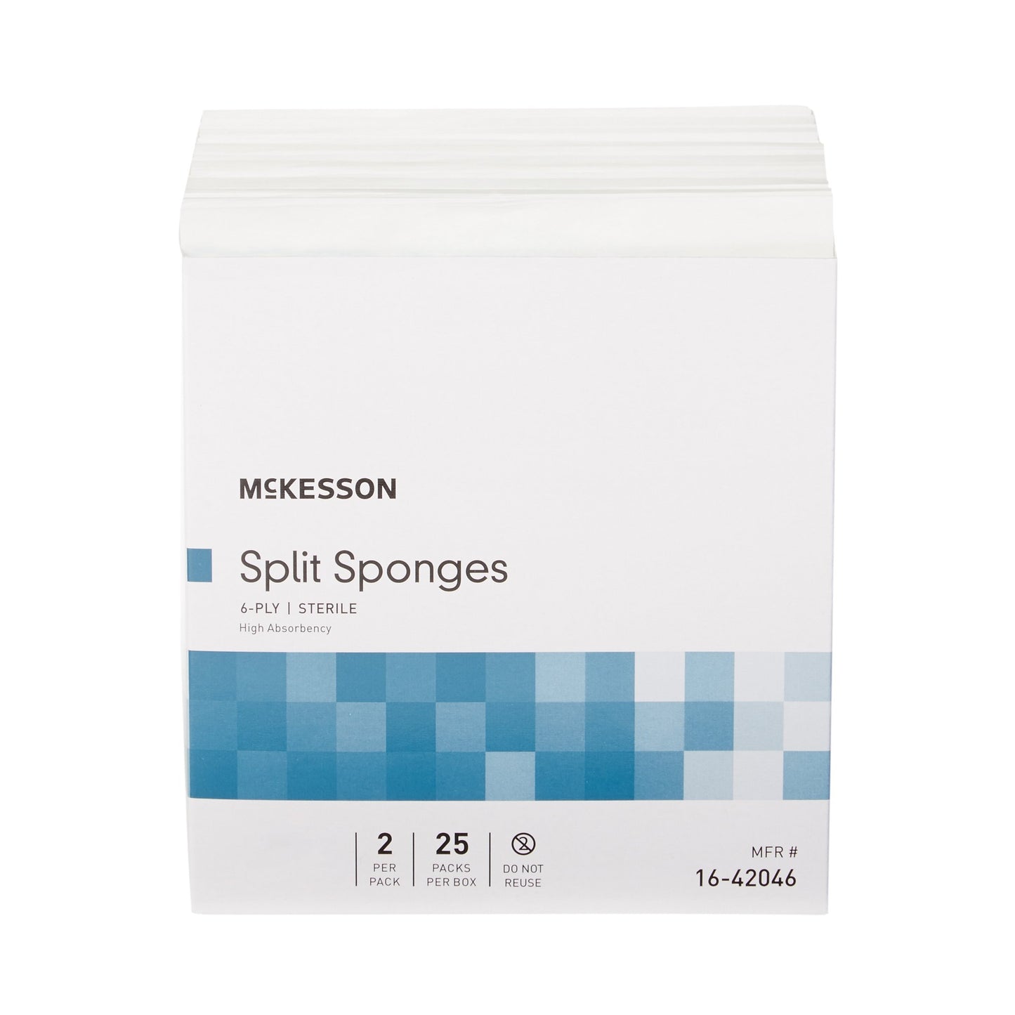 Drain Sponge McKesson 4 X 4 Inch 6-Ply Sterile High Absorbency 2 per Pack