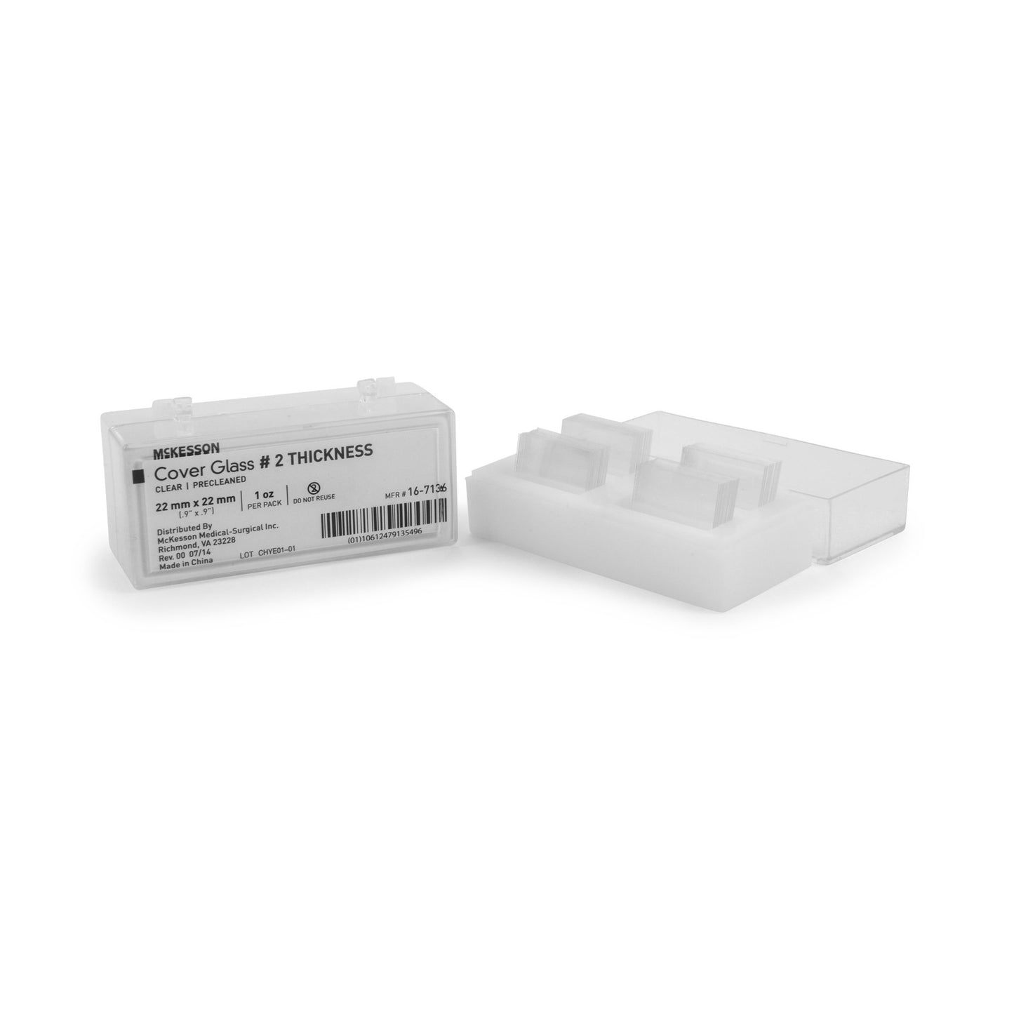 Cover Glass McKesson Square No. 2 Thickness 22 X 22 mm