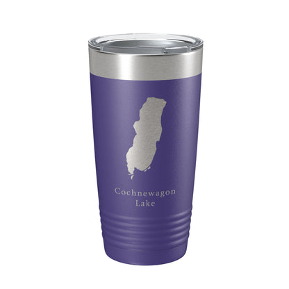 Cochnewagon Lake Pond Map Tumbler Travel Mug Insulated Laser Engraved Coffee Cup Maine 20 oz-15