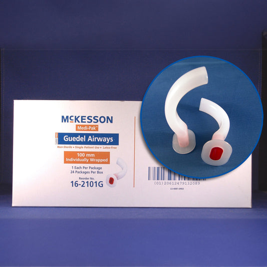 Guedel Oropharyngeal Airway McKesson White 70 mm Length Size 7 NonSterile Pediatric
