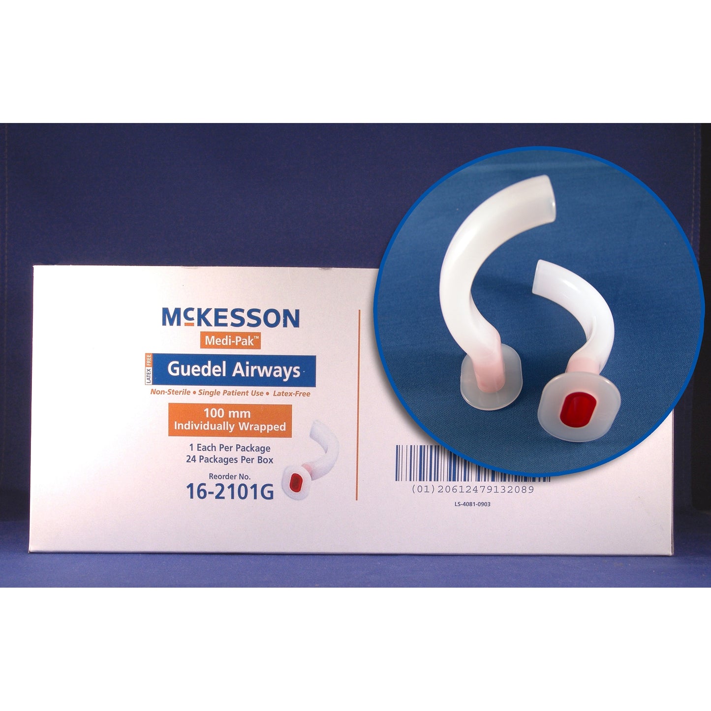 Guedel Oropharyngeal Airway McKesson Green 80 mm Length Size 8 NonSterile Adult