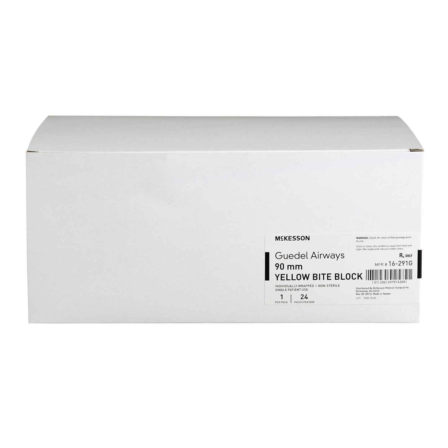 Guedel Oropharyngeal Airway McKesson Yellow 90 mm Length Size 9 NonSterile Adult