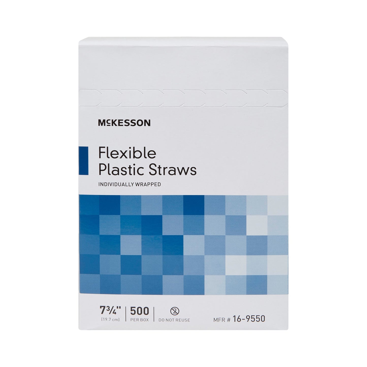 Flexible Drinking Straw McKesson 7-3/4 Inch Length White Individually Wrapped