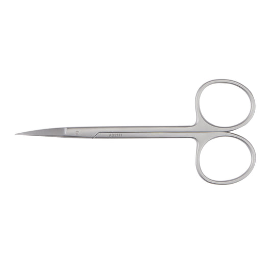 Iris Scissors McKesson Argent™ 4-1/2 Inch Length OR / Surgical Grade Stainless Steel Finger Ring Handle Curved Sharp Tip / Sharp Tip