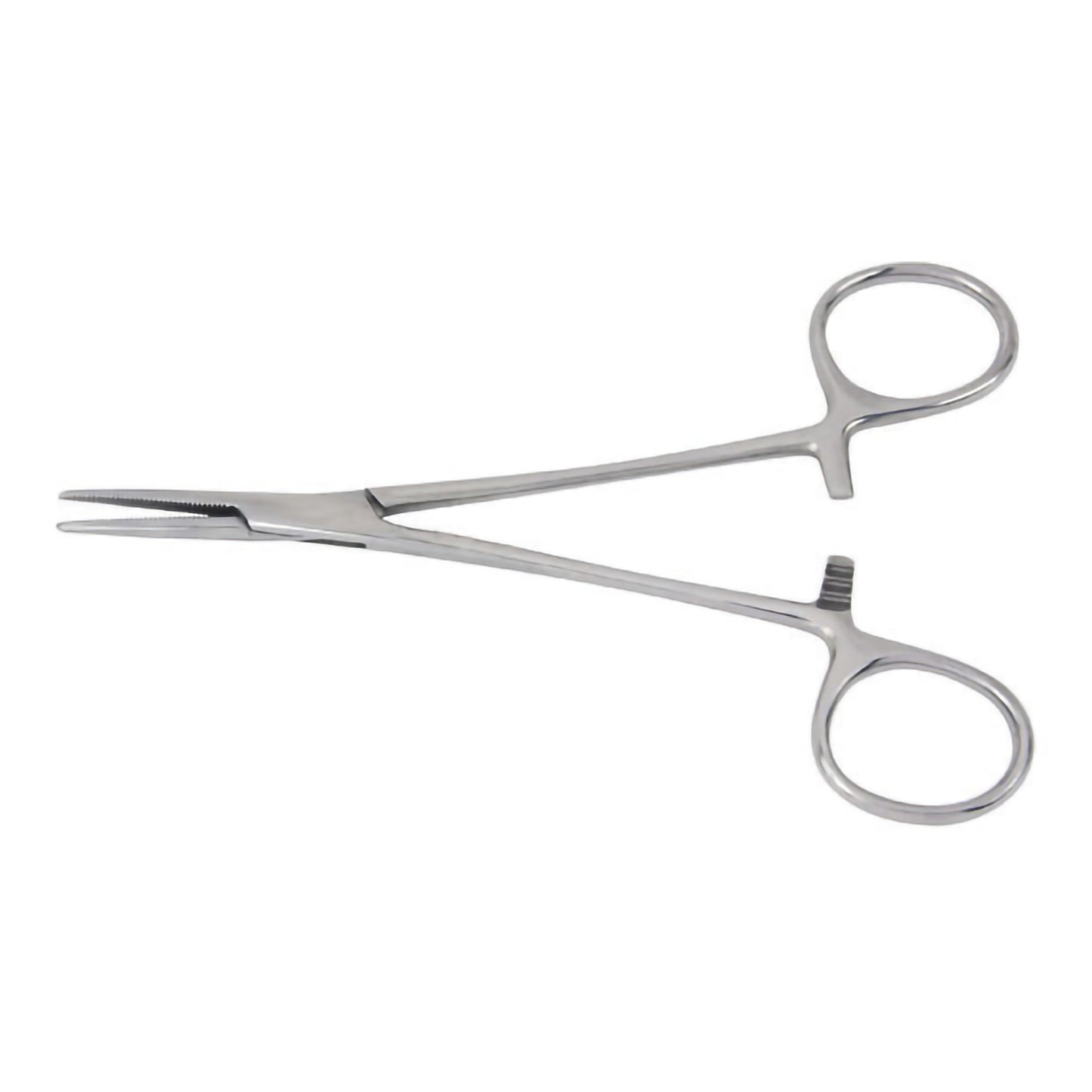 Mosquito Forceps McKesson Halsted 5 Inch Length Floor / Office Grade Pakistani Stainless Steel NonSterile Locking Finger Ring Handle Straight Serrated Tips