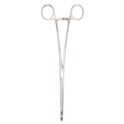 Sponge Forceps McKesson Foerster 9-1/2 Inch Length Floor / Office Grade Pakistani Stainless Steel NonSterile Locking Finger Ring Handle Straight Fenestrated Serrated Oval Tips
