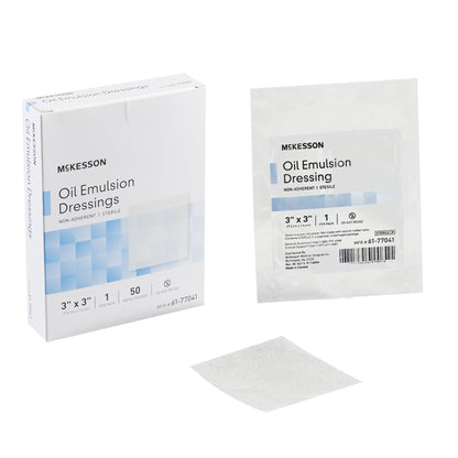 Oil Emulsion Impregnated Dressing McKesson Square 3 X 3 Inch Sterile