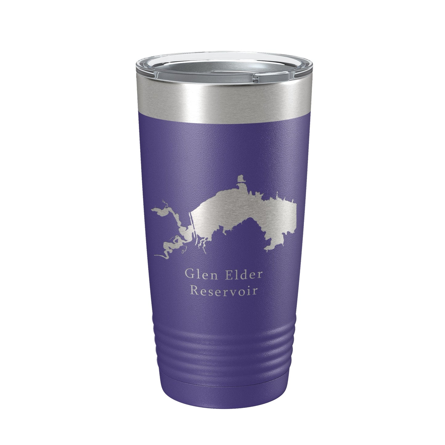 Glen Elder Reservoir Tumbler Lake Map Travel Mug Insulated Laser Engraved Coffee Cup Kansas 20 oz-15