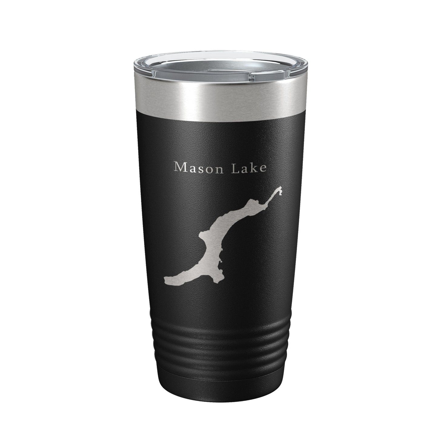 Mason Lake Map Tumbler Travel Mug Insulated Laser Engraved Coffee Cup Washington 20 oz-0