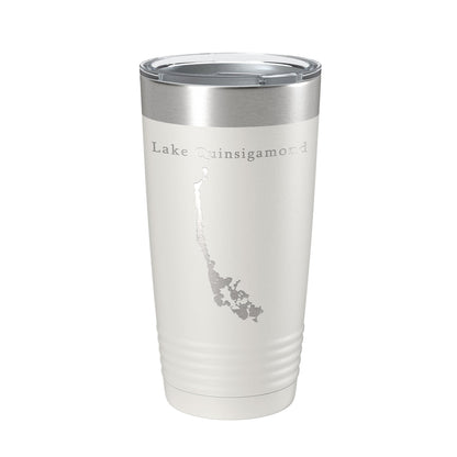 Lake Quinsigamond Map Tumbler Travel Mug Insulated Laser Engraved Coffee Cup Massachusetts 20 oz-1