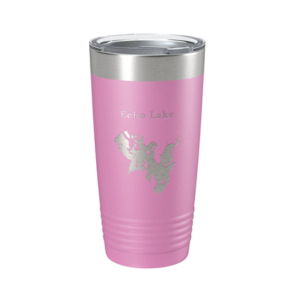 Echo Lake Map Tumbler Travel Mug Insulated Laser Engraved Coffee Cup Montana 20 oz-14