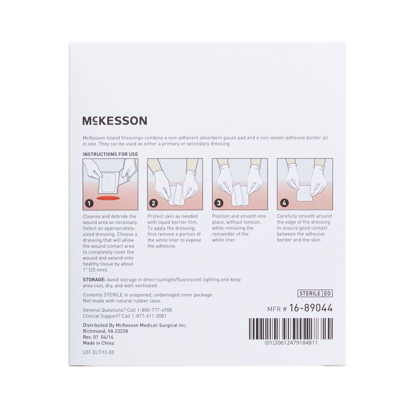 Island Dressing McKesson 4 X 4 Inch Square Sterile