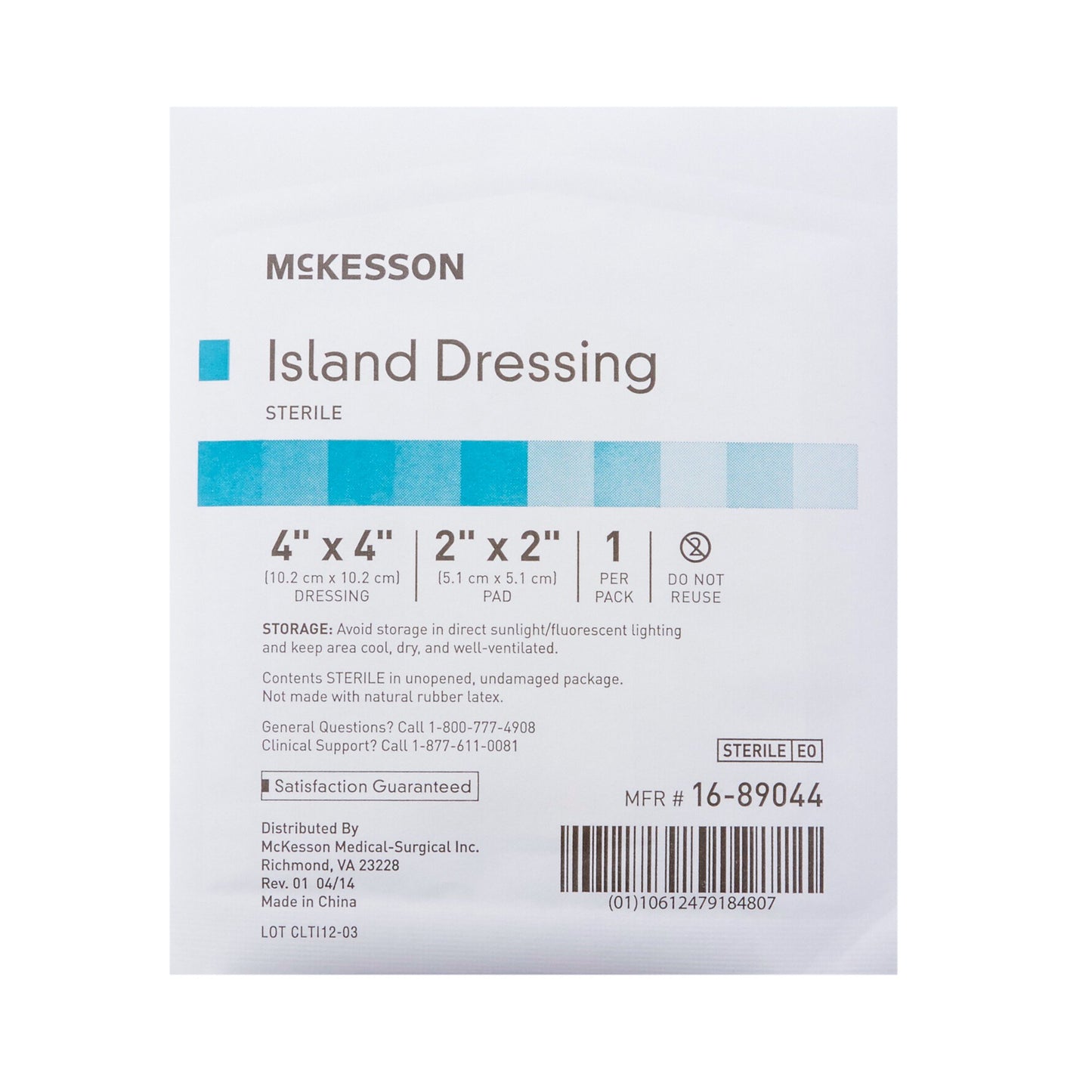 Island Dressing McKesson 4 X 4 Inch Square Sterile