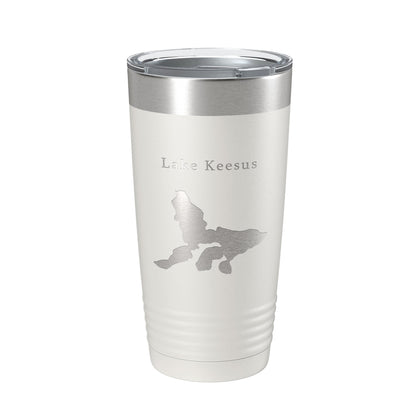 Lake Keesus Map Tumbler Travel Mug Insulated Laser Engraved Coffee Cup Wisconsin 20 oz-1