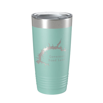 Governor Bond Lake Map Tumbler Travel Mug Insulated Laser Engraved Coffee Cup Illinois 20 oz-12