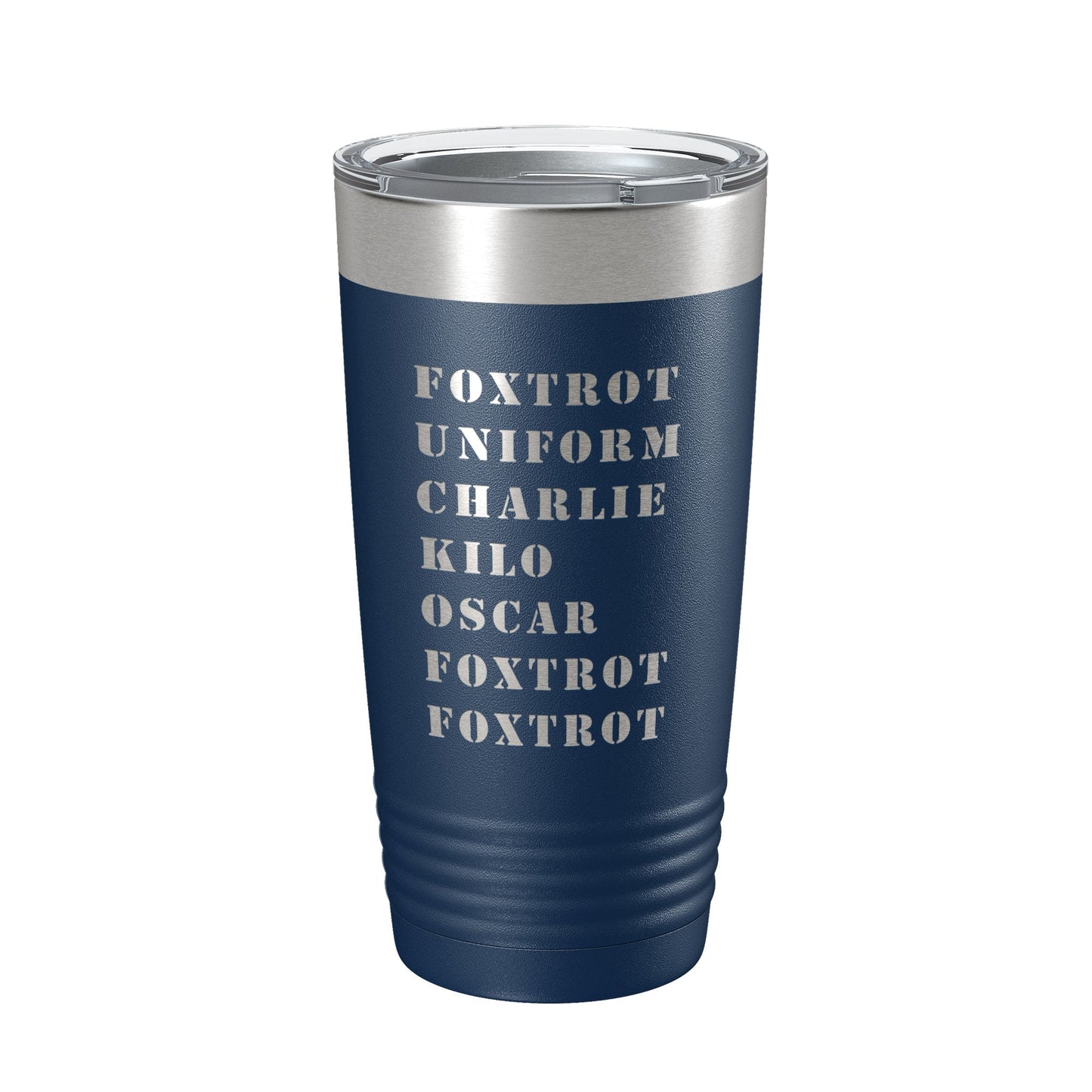 Funny Military Alphabet Tumbler Foxtrot Off Travel Mug Great Gift Idea For Military Veteran Tactical Novelty Insulated Laser Engraved NATO Phonetic Alphabet Coffee Cup 20 oz-2