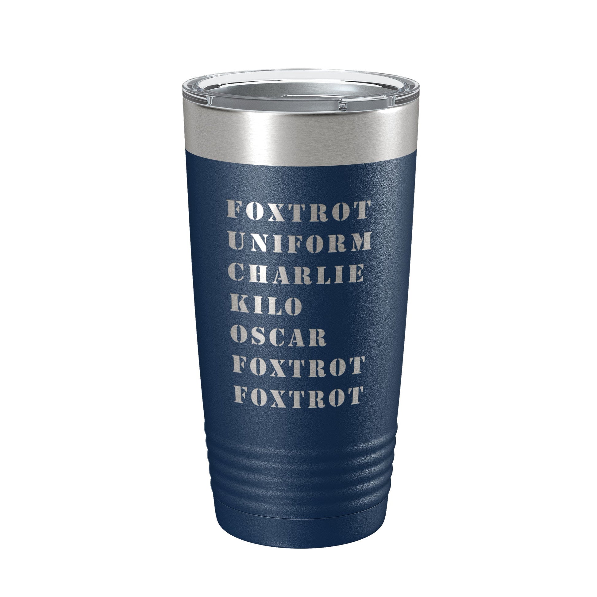 Funny Military Alphabet Tumbler Foxtrot Off Travel Mug Great Gift Idea For Military Veteran Tactical Novelty Insulated Laser Engraved NATO Phonetic Alphabet Coffee Cup 20 oz-2