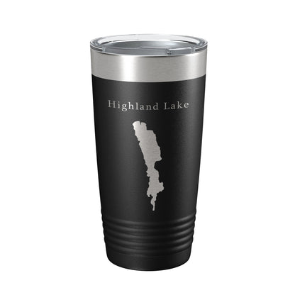 Highland Lake Map Tumbler Travel Mug Insulated Laser Engraved Coffee Cup Westbook Maine 20 oz-0