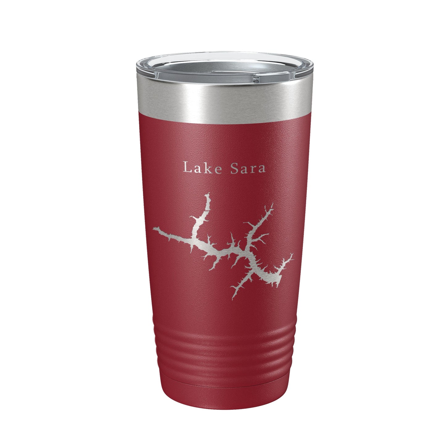 Lake Sara Map Tumbler Travel Mug Insulated Laser Engraved Coffee Cup Illinois 20 oz-18