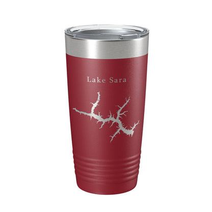 Lake Sara Map Tumbler Travel Mug Insulated Laser Engraved Coffee Cup Illinois 20 oz-18