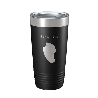 Echo Lake Map Tumbler Travel Mug Insulated Laser Engraved Coffee Cup White Mountains New Hampshire 20 oz-5