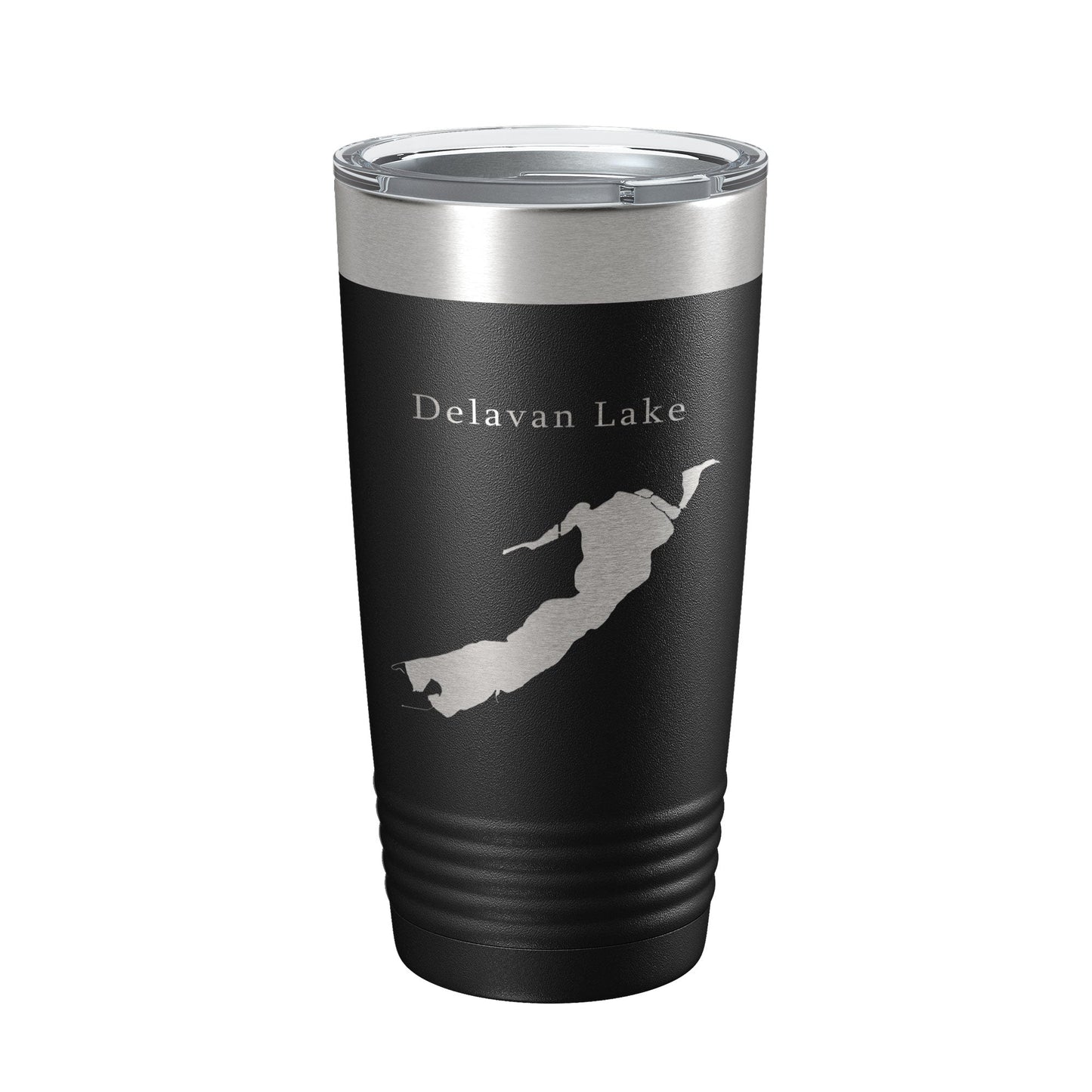 Delavan Lake Map Tumbler Travel Mug Insulated Laser Engraved Coffee Cup Wisconsin 20 oz-0