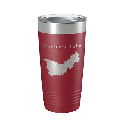 Muskegon Lake Map Tumbler Travel Mug Insulated Laser Engraved Coffee Cup Michigan 20 oz-18