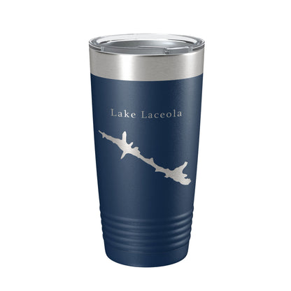 Lake Laceola Map Tumbler Travel Mug Insulated Laser Engraved Coffee Cup Blue Creek Georgia 20 oz-8