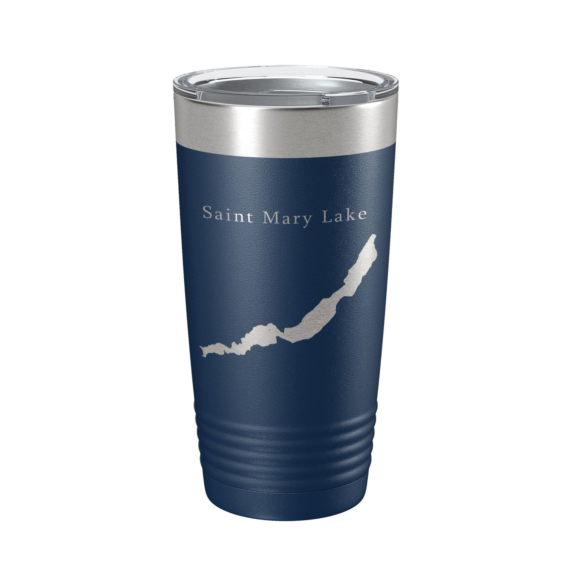 Saint Mary Lake Map Tumbler Travel Mug Insulated Laser Engraved Coffee Cup Glacier National Park Montana 20 oz-2