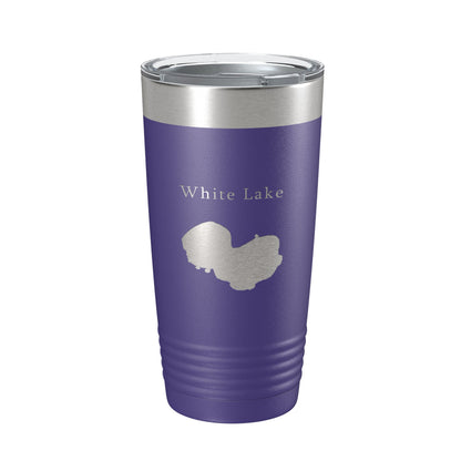 White Lake Map Tumbler Travel Mug Insulated Laser Engraved Coffee Cup Louisiana 20 oz-15