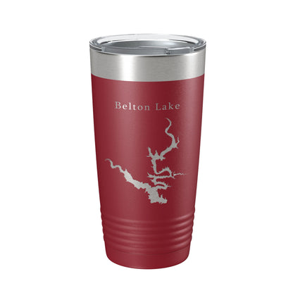 Belton Lake Map Tumbler Travel Mug Insulated Laser Engraved Coffee Cup Texas 20 oz-18