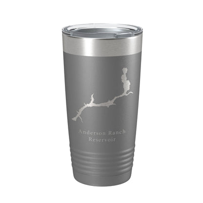 Anderson Ranch Reservoir Tumbler Lake Map Travel Mug Insulated Laser Engraved Coffee Cup South Fork Boise River Idaho 20 oz-16