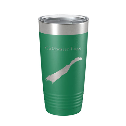 Coldwater Lake Map Tumbler Travel Mug Insulated Laser Engraved Coffee Cup Washington 20 oz-9