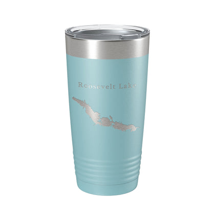 Theodore Roosevelt Lake Map Tumbler Travel Mug Insulated Laser Engraved Coffee Cup Arizona 20 oz-13
