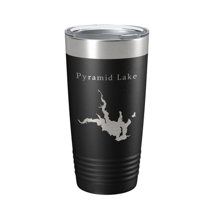 Pyramid Lake Map Tumbler Travel Mug Insulated Laser Engraved Coffee Cup California 20 oz-0