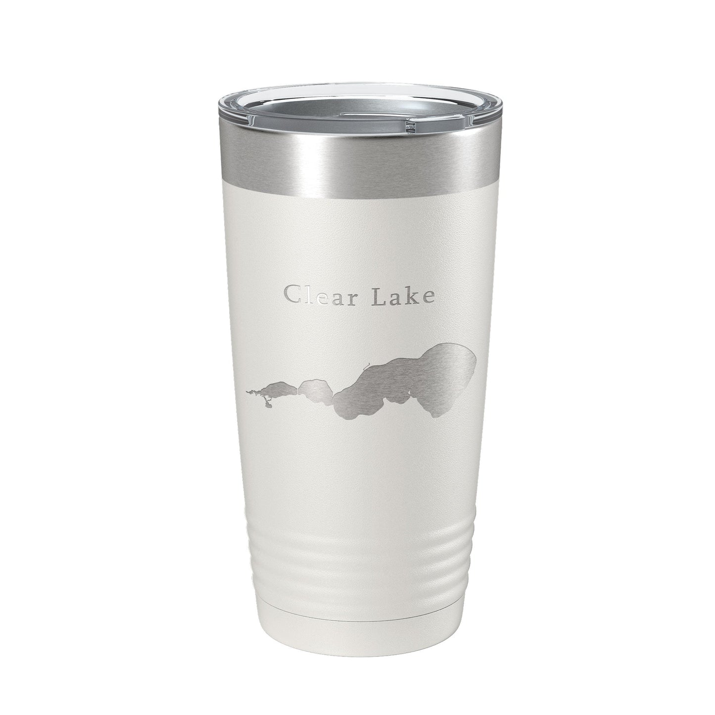 Clear Lake Map Tumbler Travel Mug Insulated Laser Engraved Coffee Cup Iowa 20 oz-1