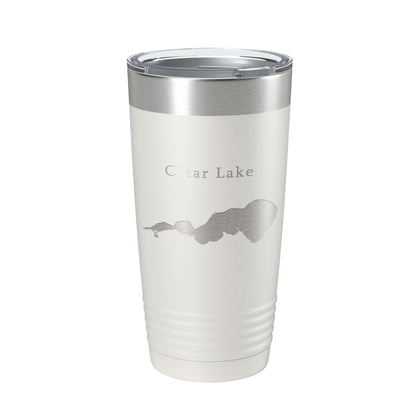 Clear Lake Map Tumbler Travel Mug Insulated Laser Engraved Coffee Cup Iowa 20 oz-1