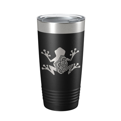 Frog Mandala Tumbler Travel Mug Insulated Laser Engraved Coffee Cup Frog Zentangle Pattern Design Gift 20 oz-0